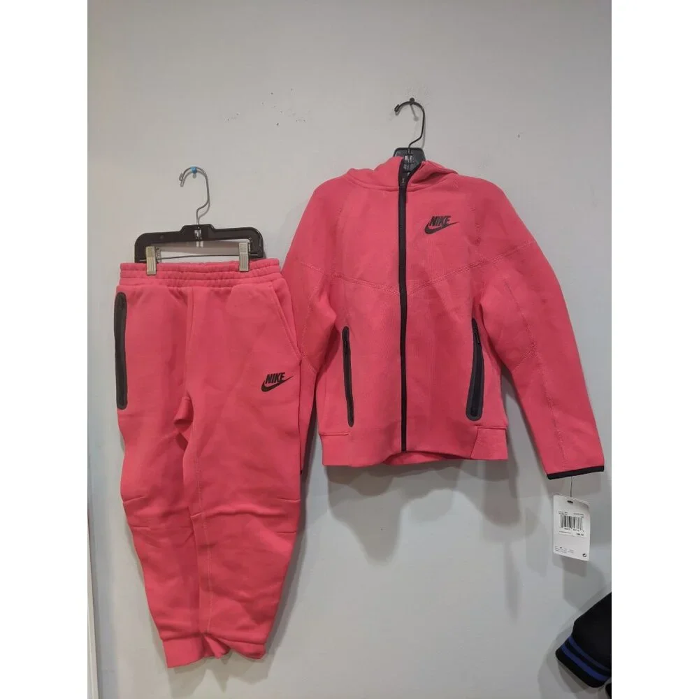 Nike Tech Girls 2 Piece Set Full-Zip Set Aster Pink Size 6X NEW WITH TAGS! - Picture 3 of 12